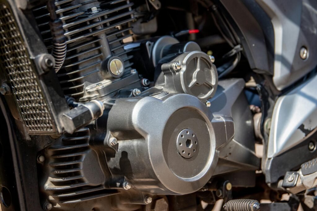 CloseUp Shot of a Motorcycle Engine